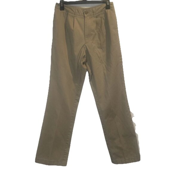 Lands End Women’s Pleated Front Khaki Tan Trouser Pants Size 6 Classic Pockets - Picture 1 of 12